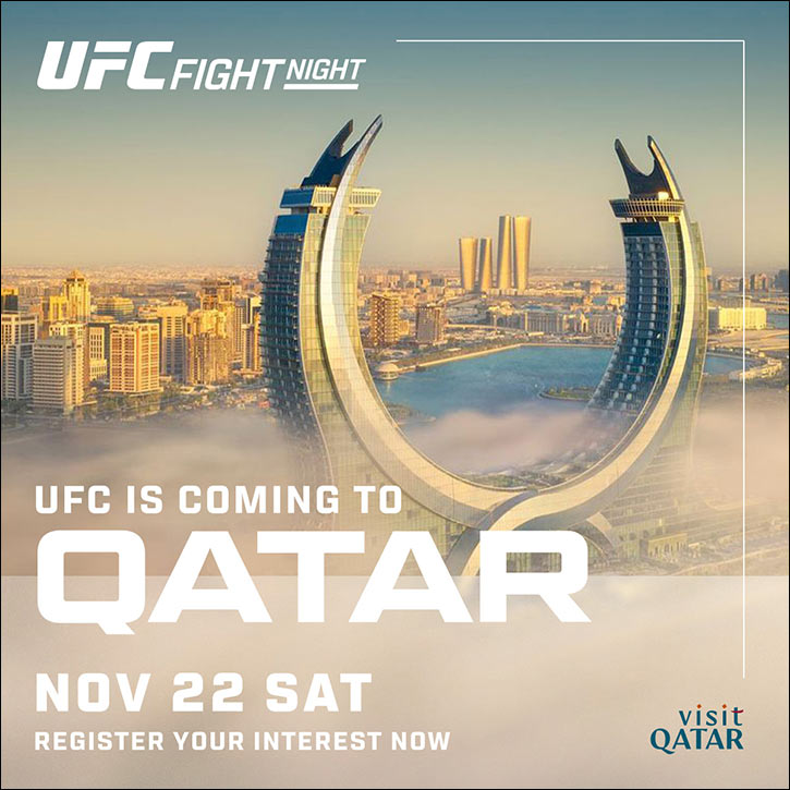 UFC® Brings World-Class MMA To Qatar in Historic “UFC® Fight Night” Debut in Doha on November 22